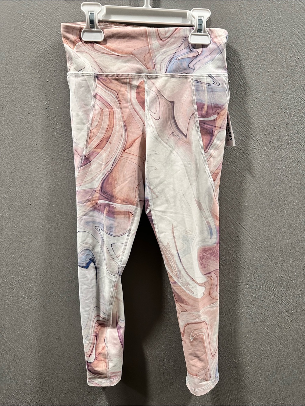 Old Navy Girls' Marble-Print Leggings - Pink, Purple, Blue
